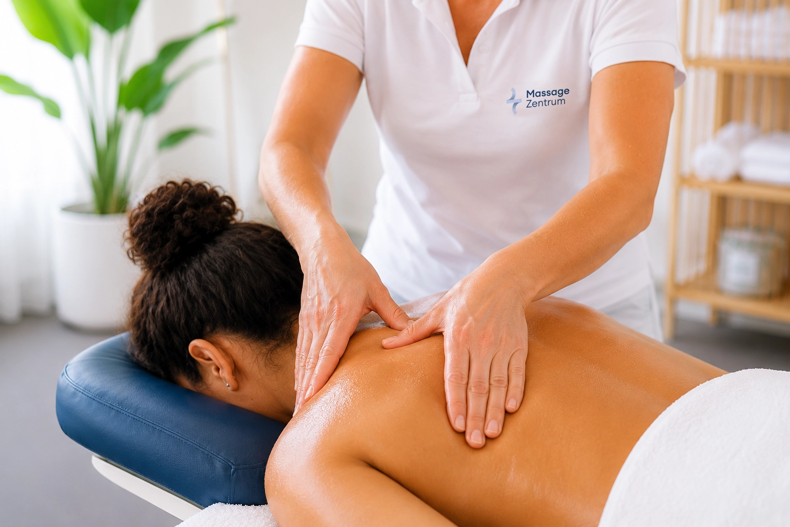 Klassische Nacken- und Rückenmassage in der Praxis an der Frutigenstrasse in Thun
